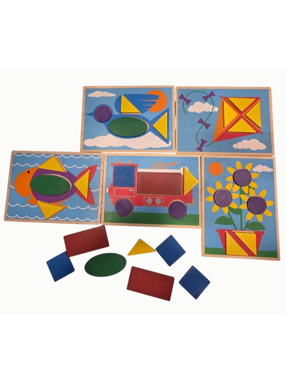 Melissa & Doug Wooden Shape Puzzle Boards Set of 10 Educational Preschool Toy
